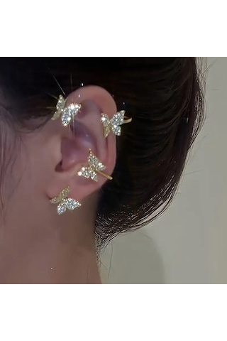 Kelebek Tasarımı Kulak Manşeti