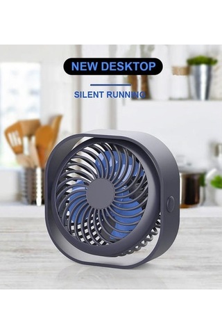 Usb Masa Fan Taşınabilir Masaüstü Masa Fan 360 Rotasyon İle Ayarlanabilir Güçlü Rüzgar Sessiz Mini Fan Ofis Ev Usb Gadgets Fftzm1 Mavi