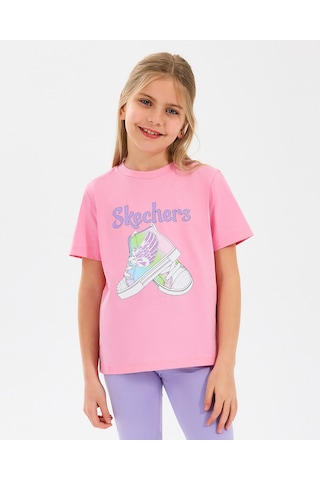 Skechers G Graphic Tee T-shirt Büyük Kız Çocuk Pembe Tshirt Sk2510019-610 Pembe