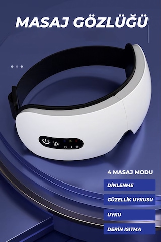 Robo Isıtmalı Titreşimli Masaj Gözlüğü Beyaz