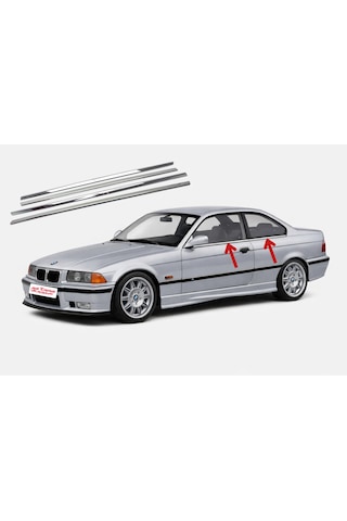 Bmw E36 Sedan Krom Cam Alt Çıtası 4 Parça 1991-1998 Paslanmaz Çelik Sqvz6kbmms