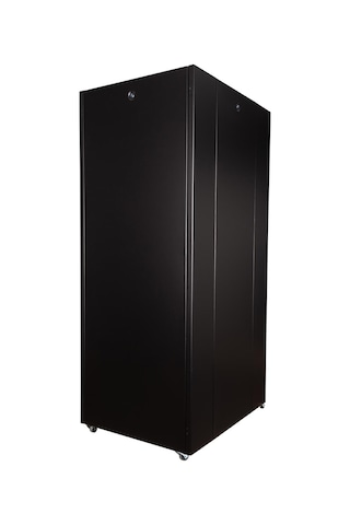 Lande Demonte 42u 800x1000 Hyperline Dikili Tip Rack Kabinet Siyah Ön Cam Kapak / Tekerlekli