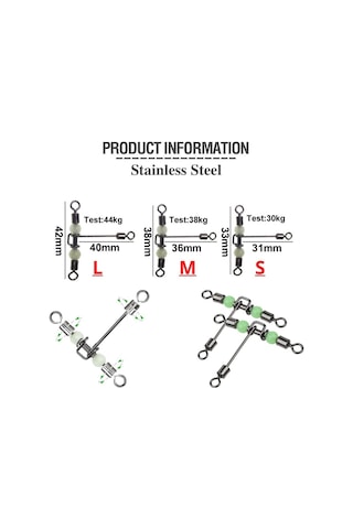 MSO Olta Balıkçılık Paslanmaz Çelik Fosforlu T Fırdöndü (Mod-B)