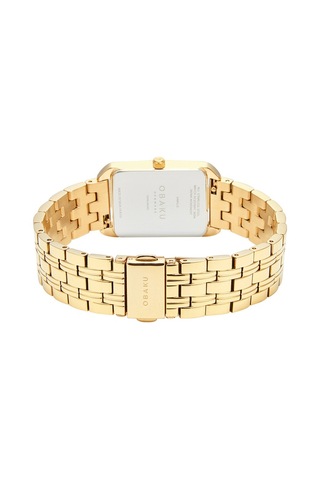 Obaku Denmark V293lxgısg Quartz Çelik Altın Rengi Beyaz Kadrab 24 Mm Kadın Kol Saati Altın
