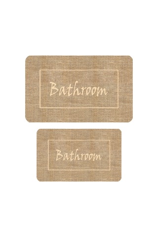 Eliana Home Dijital Baskı 2'li Banyo Paspas Takımı Lna5290 100x60 Ve 60x50 Cm Bej