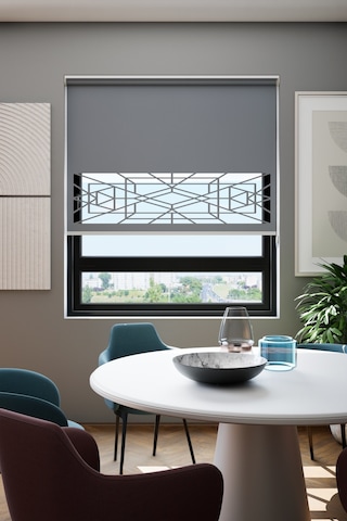 Perdea Lazer Kesim Mat Stor Perde, Lazer Kesimli Klasik Serisi, C-9005 Gri Renk