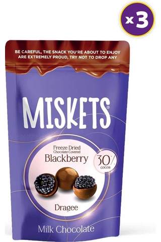 Sütlü Çikolatalı Böğürtlen 80 Gr X 3 Adet