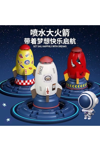 Youmex Çocuklar İçin Dışarıda Kullanan Uçan Roket Sprey Oyuncak, Su Basıncıyla旋转, 3 Metre Hortum Ve Bağlantılar İçerir