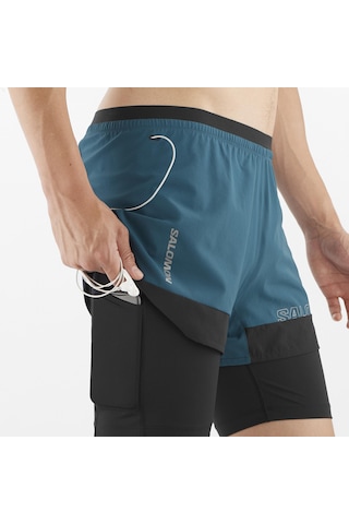 Salomon Cross 2ın1 Erkek Koşu Şortu Deep Dıve Lc2197500 Mavi