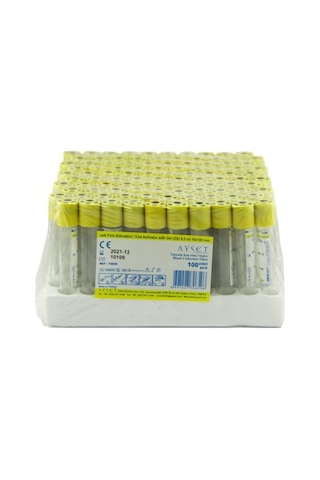Vakumlu Kan Alma Tüpü Sarı Kapak 8.5 Ml 16x100 Mm 100 Adet