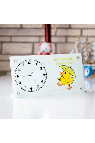Hiç Ummadığım Yerden Geldi Tasarımlı Masa Üstü Cam Saat