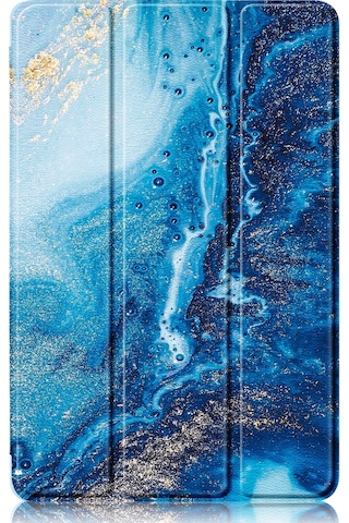 Lenovo Uyumlu Tab P12 Tb371fc Desen Baskı Üç Katlı Stand Tablet Kapağı Pu Deri + Tpu Tablet Kılıfı