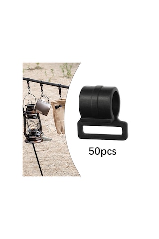 Homyl 50 Adet Çadır Direği Klipsleri Sağlam Asma Klipsi Araba Siyah