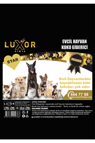 Luxor Kimya Evcil Hayvan Parfümü Kedi & Köpek Koku Giderici Star 200 Ml
