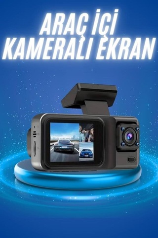 Ekranlı Sürüş Kaydedici Dvr Ön Ve Arka Kameralı Full Hd Çözünürlüklü 13685634