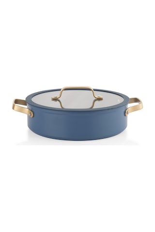 Schafer Sapphire 7 Parça Seramik Tencere Seti-mavi/gold
