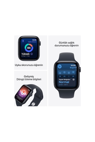 Apple MJKR4TU/A Watch SE 3 GPS 40 MM S/M Alüminyum Kasa Spor Kordon Akıllı saat (Distribütör Garantili)