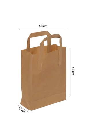 48x17x46 Cm Düz Saplı Kraft Çanta 200 Adet