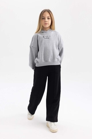 DeFacto Kız Çocuk Wide Leg Pantolon B7784A8NSBK81 Siyah