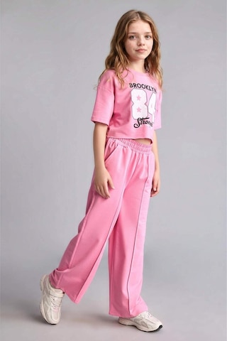 Defacto 2li Crop Üst Geniş Paça Alt Pembe Takım Kız Çocuk E6413a826aupn82 Pembe-pn82