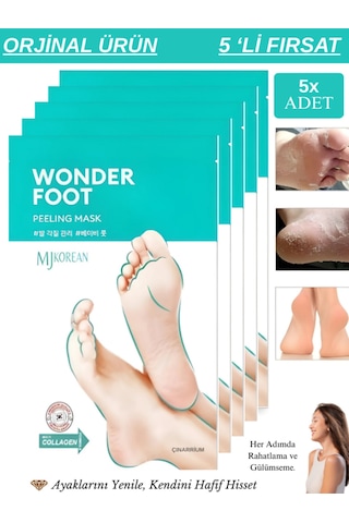 Ölü Deri Ve Çatlaklar Için Soyulabilen Ayak Peeling Maskesi 50ml Wonder Foot Peeling Mask 5x