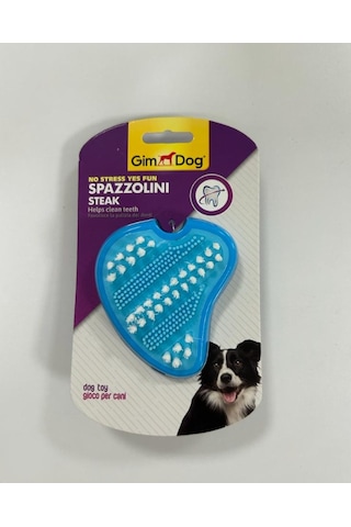 Gimdog Spazzolini Steak Tpr Mavi Köpek Diş Fırçası ve Oyuncağı 10 CM