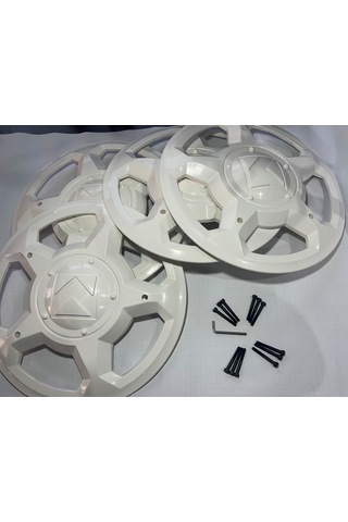 Karsan J10 Beyaz Jant Kapağı Takımı 4 Adet Vida Ve Anahtarlı