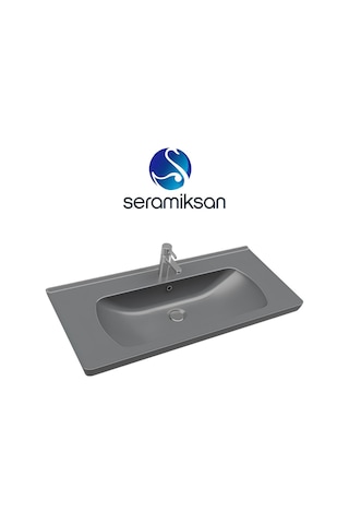 Seramiksan Saturn A142031K Etajer Uyumlu Lavabo Mat Antrasit 100 x 45 CM