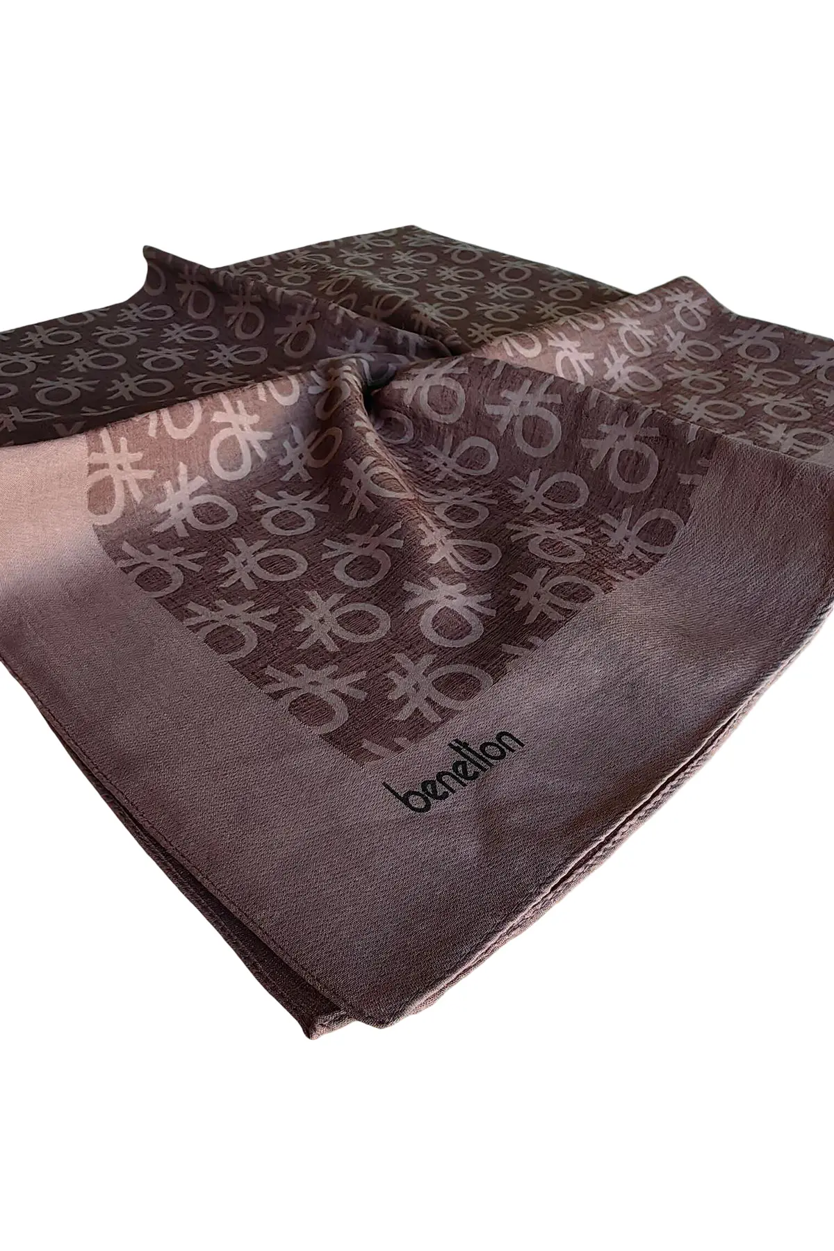 United Colors Of Benetton Benetton Elegante Monogram Eşarp 1024 Açık Kahve
