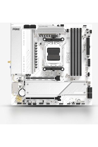 Sapphıre Pure B850m Wıfı Amd B850 Soket Am5 Ddr5 8000+mt/s Oc Wifi 6 Matx Anakart-52123-02-40g