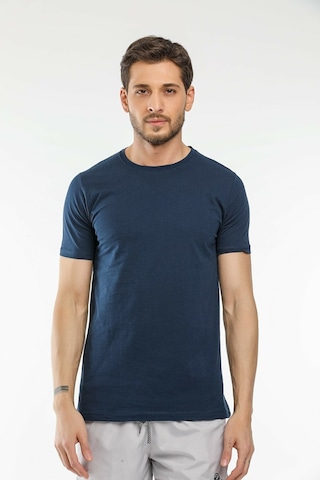 Nacar Store Premium Yazlık Düz Renk Basic T-shirt Lacivert