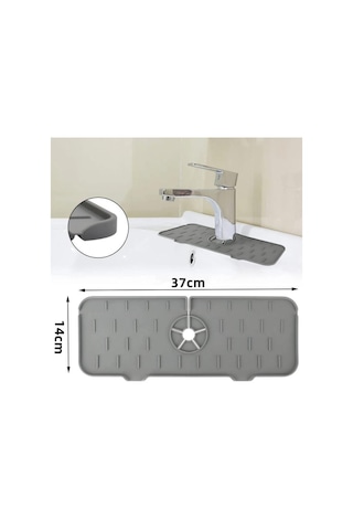 Su Engelleyici Mutfak Banyo Lavabo Musluk Kenarı Silikon Mat Sıçrama Engelleme Matı