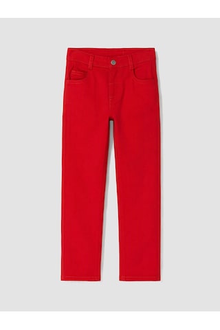 LC Waikiki Lcw Kids Kırmızı Regular Fit Erkek Çocuk Gabardin Pantolon Red
