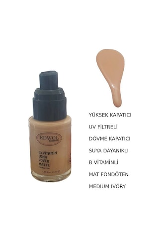 Edwol Long Cover Matte Foundation 010 Medium Ivory