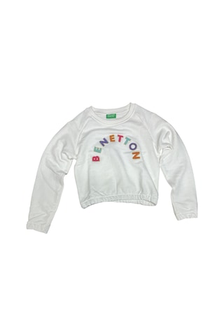 Bnt-g21567 Benetton Çocuk Sweatshirt Beyaz Beyaz
