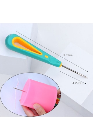 Vkemall Lastik Saplı Delme-nakış İçin El İşçiliği Ayakkabı Tamiri Ve Yapımı Araçları Silikon Bandlı, Kanca Ve Delici Uçlu