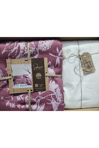 Şaheser Çiftkişilik Nevresim Takımı Bella Bordo Desenli