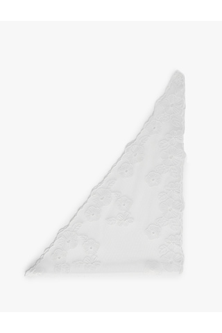 Koton İşlemeli Çiçekli Üçgen Bandana Beyaz 6sak50065aa