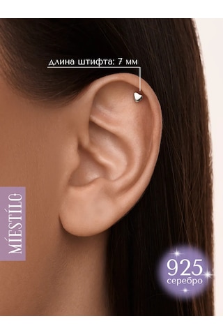 Miestilo 925 Ayar Gümüş Helix Kalp Küpe Kulak Piercingi 314880252 Diğer
