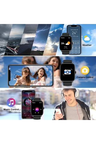 Reedark Pembe Qx5 Akıllı Saat Kan Şekeri Ölçümü Kalp Atımı Ve Vücut Sıcaklığı İzleme Bluetooth Arama 100+ Spor Modu 1.96 İnç Ekran