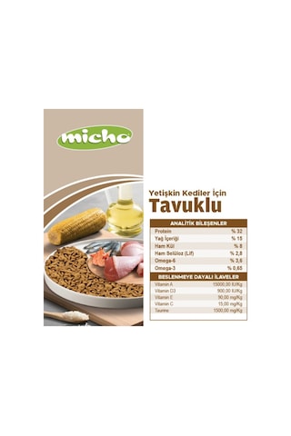 Micho Tavuklu Yetişkin Kedi Maması 15 KG