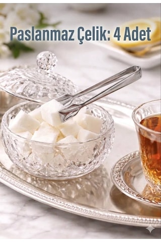 4'lü Küp Şeker Maşası Paslanmaz Çelik 4'lü Küp Şeker Maşası Paslanmaz Çelik