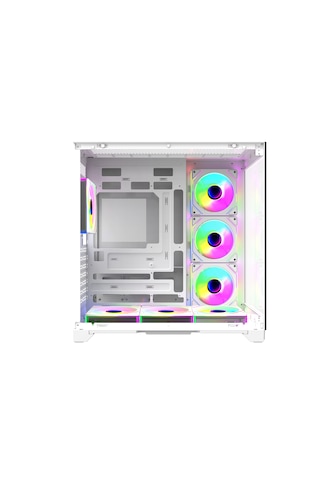 Strong Dragon 7x 120 mm Fanlı ARGB Kumandalı ATX Akvaryum Beyaz Gaming Bilgisayar Kasası (Powersız)