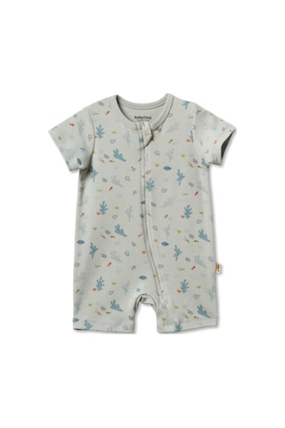 Babycosy Organic Wear %100 Organik Pamuk,kısa Kollu Bebek Tulum Yazlık,unisex,çıtçıtlı,yenidoğan Tulum,bebek Ve Yenidoğan Yeşil
