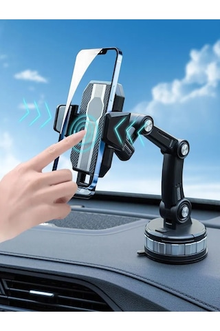 Araç İçi Süper Vantuzlu Telefon Tutucu 360 Dönerli Torpido Ve Cam