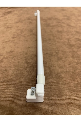 40 -60 Cm Briz Çubuğu Ayarlanabilir 2 Adet Alüminyum Perde Borusu 4 Adet Başlık Şeklinde Beyaz