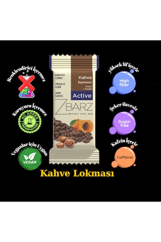 Zbarz Active Kahve Espresso Fonksiyonel Atıştırmalık Bar 12 x 35 G