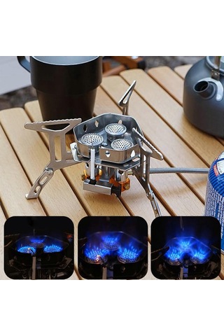 Taşınabilir Kamp Gazlı Ocak, 5800w Güç Ve Piezo Ateşleme Anahtarı İle Rüzgara Dayanıklı Açık Hava Pişirme Ekipmanı Çok Renkli