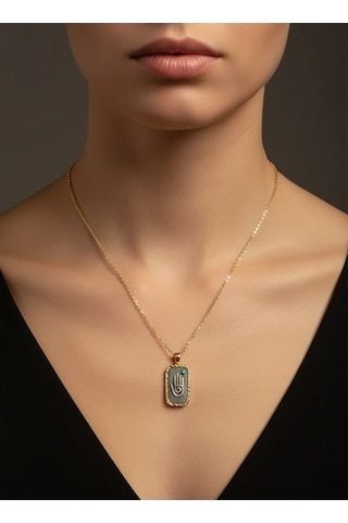 G&a Jewels - Koruyucu Yol - 925 Ayar Oksitli Yaldız Altın Kaplama Gümüş Kolye Altın - Gümüş 40+5 Cm