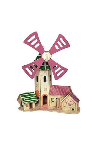 3d Boyut Ahşap Mekanik Yel Değirmeni Puzzle Yapboz 54 Parça Fc334